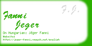 fanni jeger business card